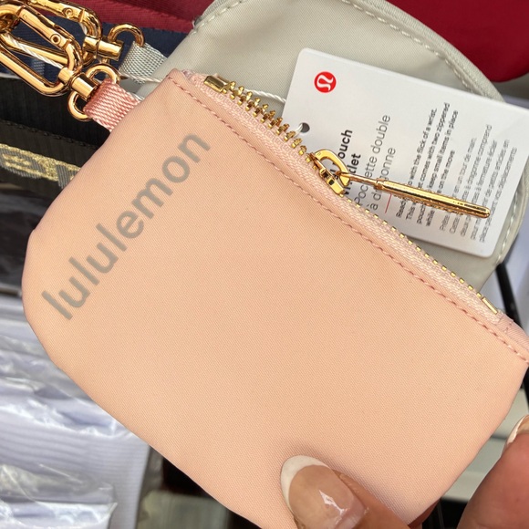 Lululemon athletica dual pouch keychain purse White Wristlet Set - Picture 2 of 2